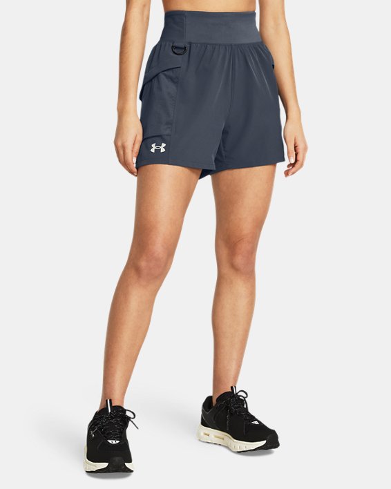 Women's UA Launch Trail Shorts in Gray image number 0